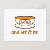 Drink (thee) en laat het zijn, grappige slogan, th briefkaart (Voorkant)