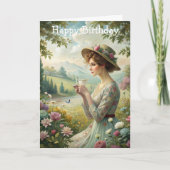 Drink thee in de tuin kaart (Voorkant)