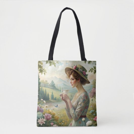 Drink thee in de tuin tote bag (Voorkant)