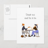 Drink thee laat het thee zijn Vrienden Vriendschap Briefkaart (Voorkant / Achterkant)
