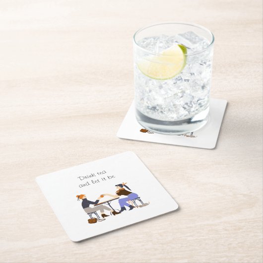 Drink thee laat het theeslogan Vrienden Vriendscha Kartonnen Onderzetters (Insitu)
