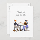 Drink thee laat het zijn Thee slogan Vrienden Vrie Briefkaart (Voorkant / Achterkant)
