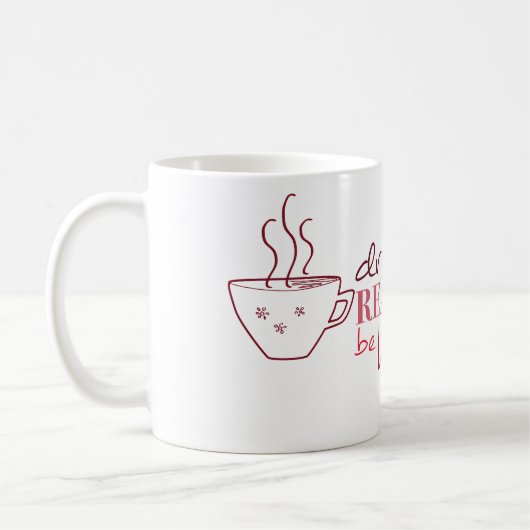 Drink thee, lees boeken, wees tevreden Mok (Links)