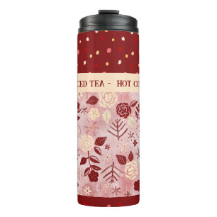 Drink thermisch roos van winterfloreel thermosbeker