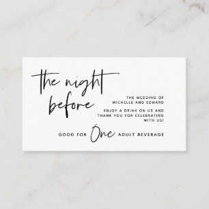 Drink Ticket, Adult Beverage, Zwart-wit Informatiekaartje