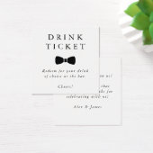 Drink Ticket Bow Stropdas Wedding Bar Token Vierkante Visitekaartjes (Bureau)
