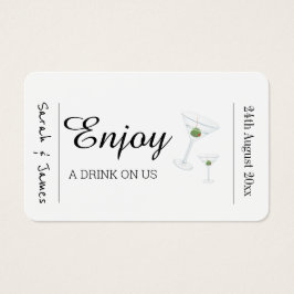 Drink Ticket Bruiloft Bar Receptie Token Kaart