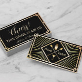 Drink Ticket Gold Art Deco Gratis Drink Voucher