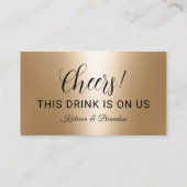 Drink Ticket Modern Gold Bloemen Gratis Drink Vouc (Achterkant)