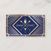 Drink Ticket Modern Navy & Goud Gratis Drink Vouch (Voorkant)