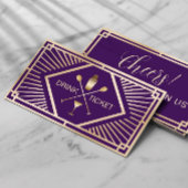 Drink Ticket Modern Paarse Goud Gratis Drink Vouch