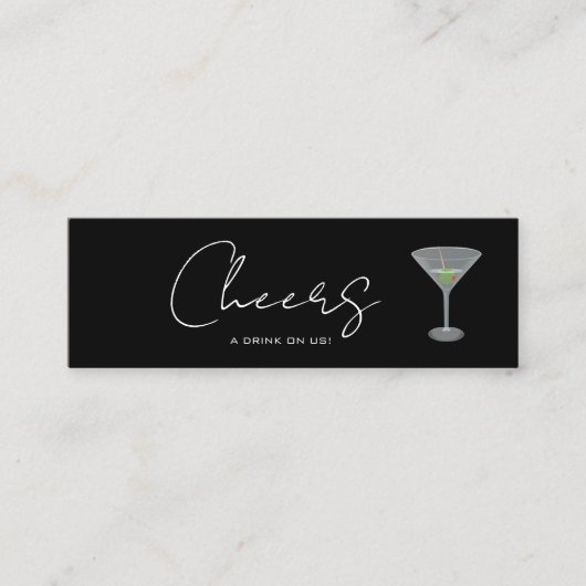 Drink Ticket Proost Bruiloft Receptie Mini Kaart (Voorkant)