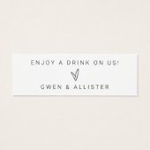 Drink ticket token bruiloft receptie bar Kaart (Achterkant)