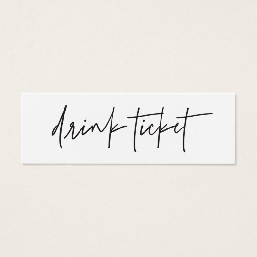 Drink ticket token bruiloft receptie bar Kaart (Voorkant)
