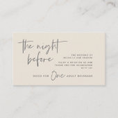 Drink Ticket, Volwassen Drank, Bruiloft Bar Party Informatiekaartje (Voorkant)