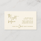 Drink ticket volwassen drankje de avond voor het f informatiekaartje (Voorkant)