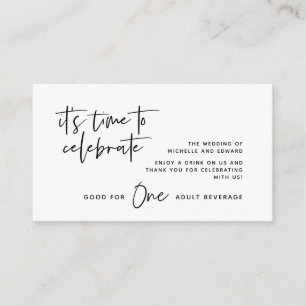 Drink ticket, volwassen drankje, gelukkig ooit daa informatiekaartje