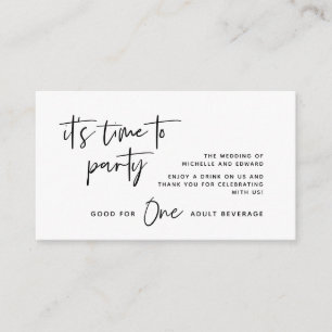 Drink ticket, volwassen drankje, gelukkig ooit daa informatiekaartje