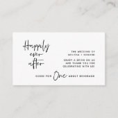 Drink ticket volwassen drankje nog lang en gelukki informatiekaartje (Voorkant)