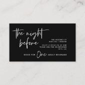 Drink ticket, Volwassenen, Modern Wedding Party Informatiekaartje (Voorkant)