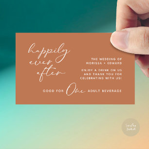 Drink ticket, Volwassenen, Modern Wedding Party Informatiekaartje