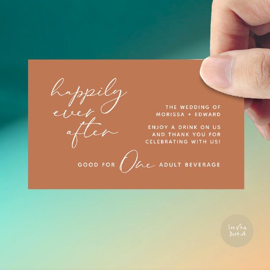 Drink ticket, Volwassenen, Modern Wedding Party Informatiekaartje