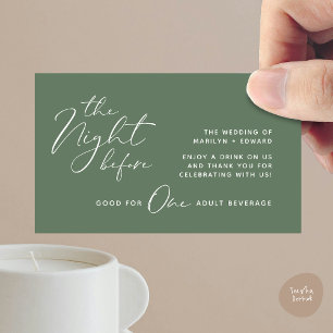 Drink ticket, Volwassenen, Modern Wedding Party Informatiekaartje