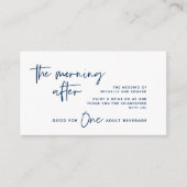 Drink ticket, volwassenendrank, de volgende morgen informatiekaartje (Voorkant)
