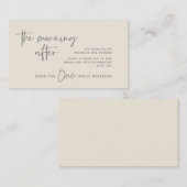 Drink ticket, volwassenendrank, de volgende morgen informatiekaartje (Voorkant / Achterkant)