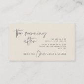 Drink ticket, volwassenendrank, de volgende morgen informatiekaartje (Voorkant)
