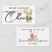 Drink ticket voor de moderne trouwreceptie informatiekaartje (Voorkant / Achterkant)