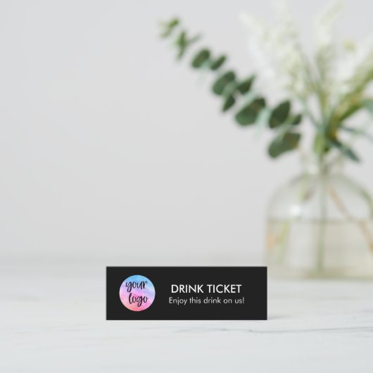 Drink Ticket Voucher Company Logo Party Event (Staand voorkant)