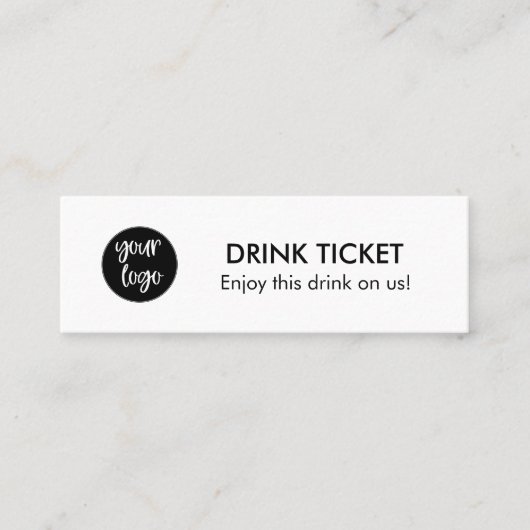Drink Ticket Voucher Company Logo Party Event (Voorkant)