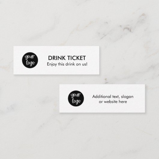 Drink Ticket Voucher Company Logo Party Event (Voorkant / Achterkant)