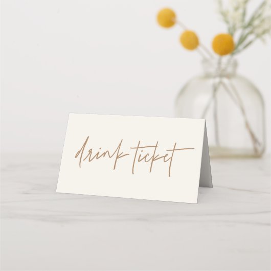 Drink Ticket Wedding Bar Event Token Tent Kaarten Klantenkaartje (Voorkant)