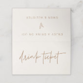 Drink Ticket Wedding Bar Event Token Tent Kaarten Klantenkaartje (Buitenkant ongevouwen)