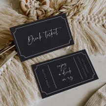 Drink Ticket Wedding Reception Bar symbolische kaa
