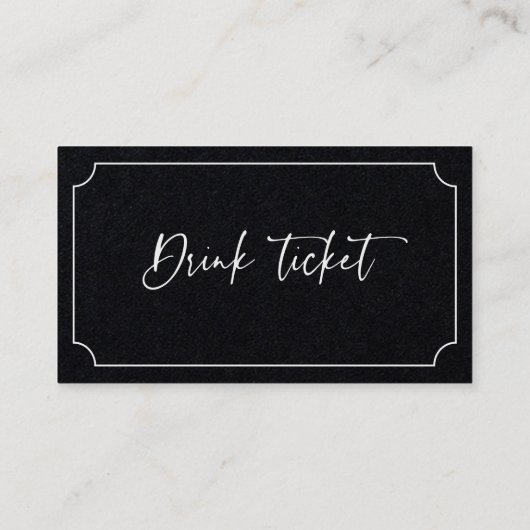 Drink Ticket Wedding Reception Bar symbolische kaa (Achterkant)