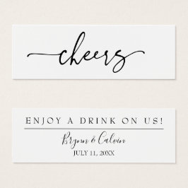Drink Ticket Wedding Reception Bar symbolische kaa Mini Visitekaartjes