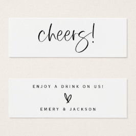 Drink Ticket Wedding Reception Bar Symbolische Kaa Mini Visitekaartjes