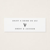 Drink Ticket Wedding Reception Bar Symbolische Kaa Mini Visitekaartjes (Achterkant)