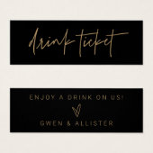 Drink Ticket Wedding Reception Bar Token Card G400 Mini Visitekaartjes (Voorkant /achterkant)