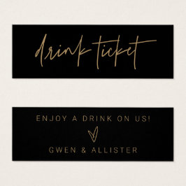 Drink Ticket Wedding Reception Bar Token Card G400 Mini Visitekaartjes