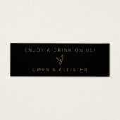 Drink Ticket Wedding Reception Bar Token Card G400 Mini Visitekaartjes (Achterkant)