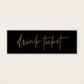 Drink Ticket Wedding Reception Bar Token Card G400 Mini Visitekaartjes (Voorkant)
