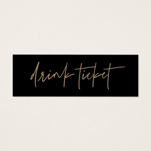 Drink Ticket Wedding Reception Bar Token Card G400 Mini Visitekaartjes (Voorkant)
