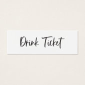 Drink Ticket Wedding Reception Bar Token Kaart (Voorkant)