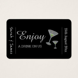 Drink Ticket Wedding Reception Bar Token Kaart