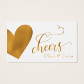 Drink Tickets, elegant Gold Script en hart Visitekaartje (Achterkant)