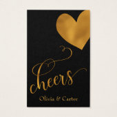 Drink Tickets, elegant Gold Script en hart Visitekaartje (Achterkant)